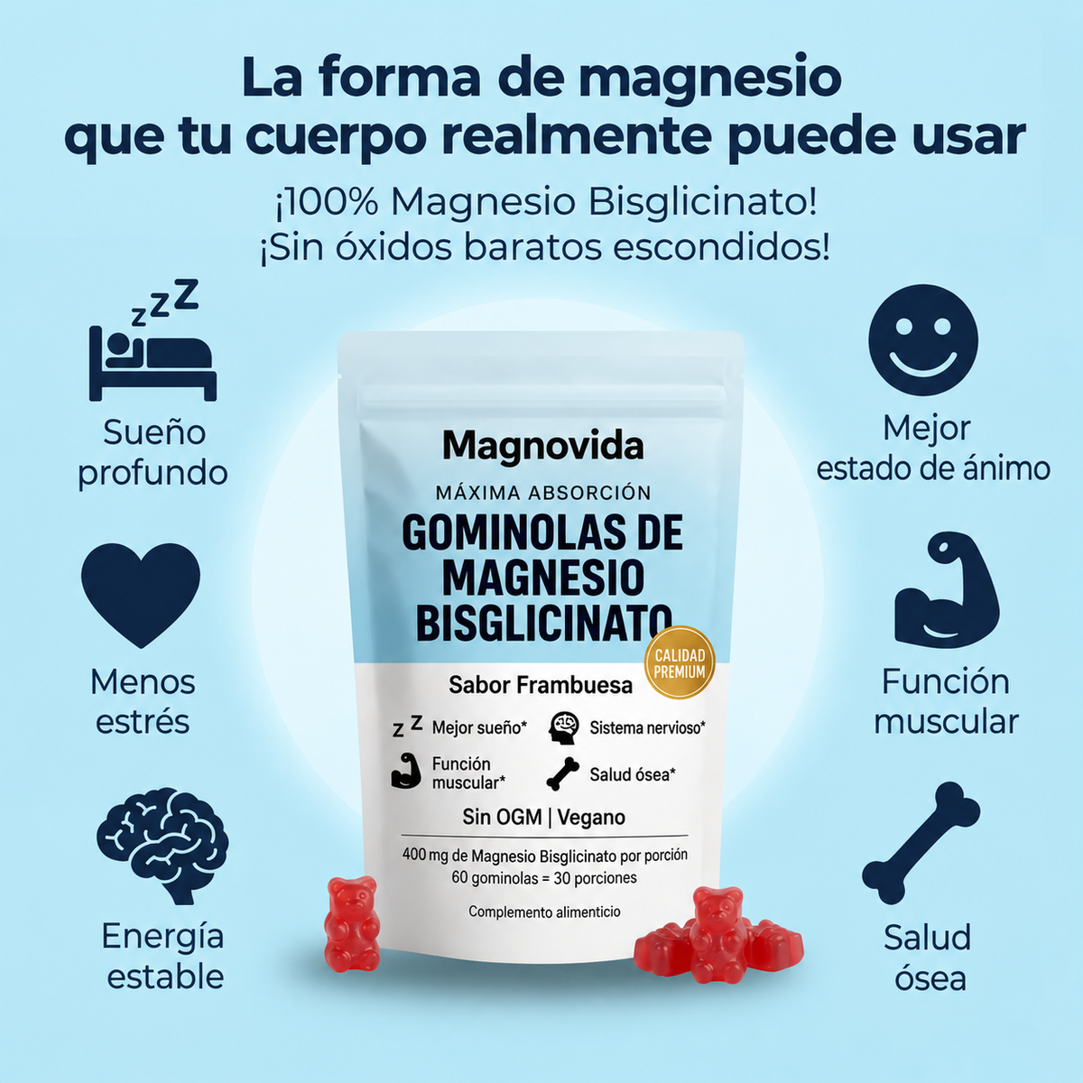 Comparación óxido vs bisglicinato de magnesio