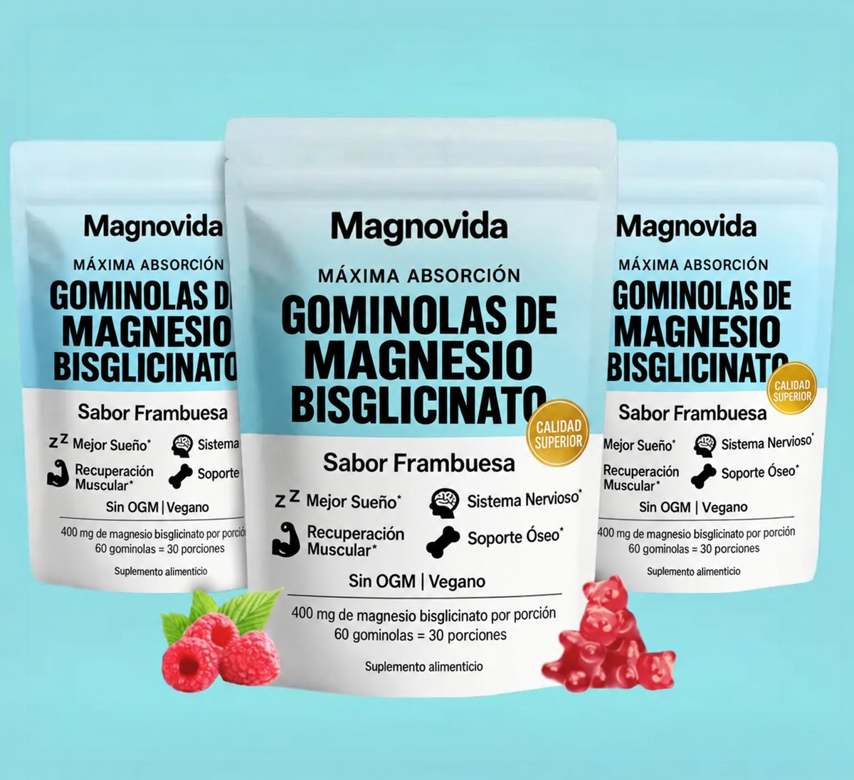 Tres bolsas de Magnovida
